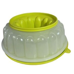 Tupperware Jello Mold Ring Electric Yellow 3 Pc. New